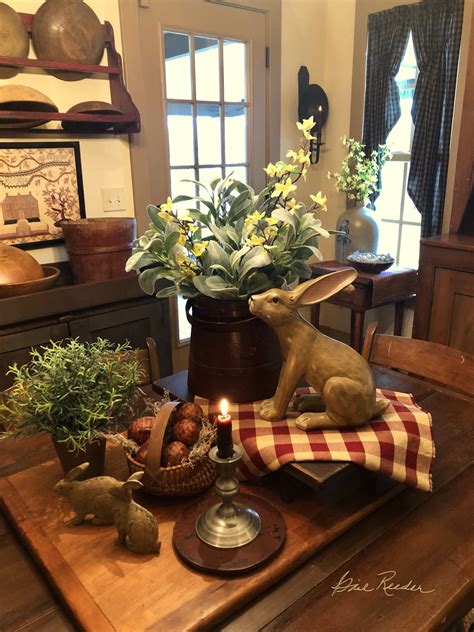 primitive spring decor|farmhouse spring table decor.